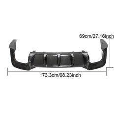 For Audi S5 A5 Sline 2-Door 4-Door 20-21 Dry Carbon Fiber Rear Bumper Diffuser Lip