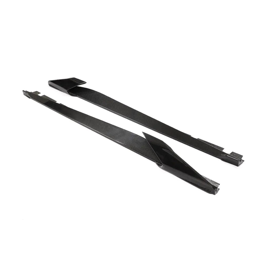 For Ferrari 488 GTB Spider 2-Door 15-18 Dry Carbon Fiber Side Skirts Door Rocker Panels Extension Lip