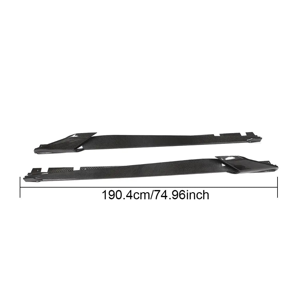 For Ferrari 488 GTB Spider 2-Door 15-18 Dry Carbon Fiber Side Skirts Door Rocker Panels Extension Lip