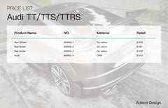 Audi TT/TTS/TTRS Aulena Style dry carbon performance body kit