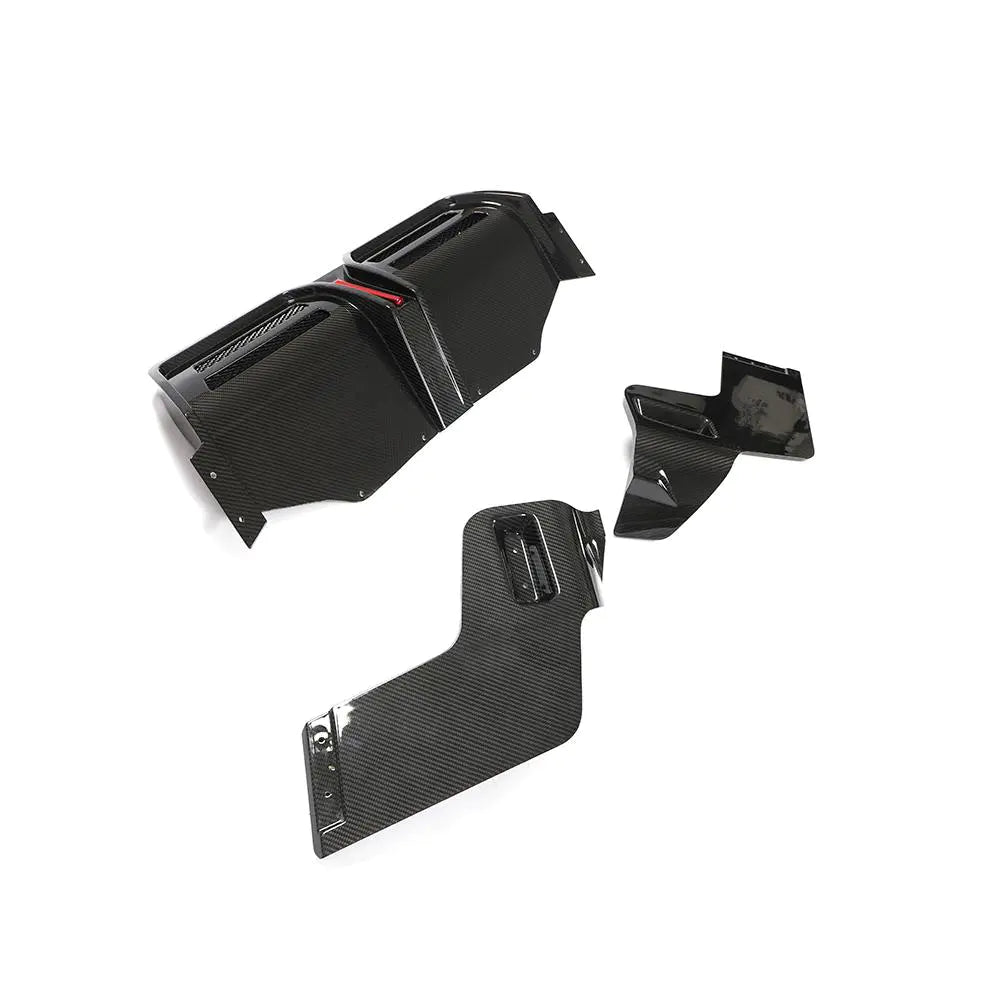 ML-WZY007-PRO Fits Porsche Macan 2022UP Dry Carbon Rear Bumper Diffuser Lip Spoiler With Light