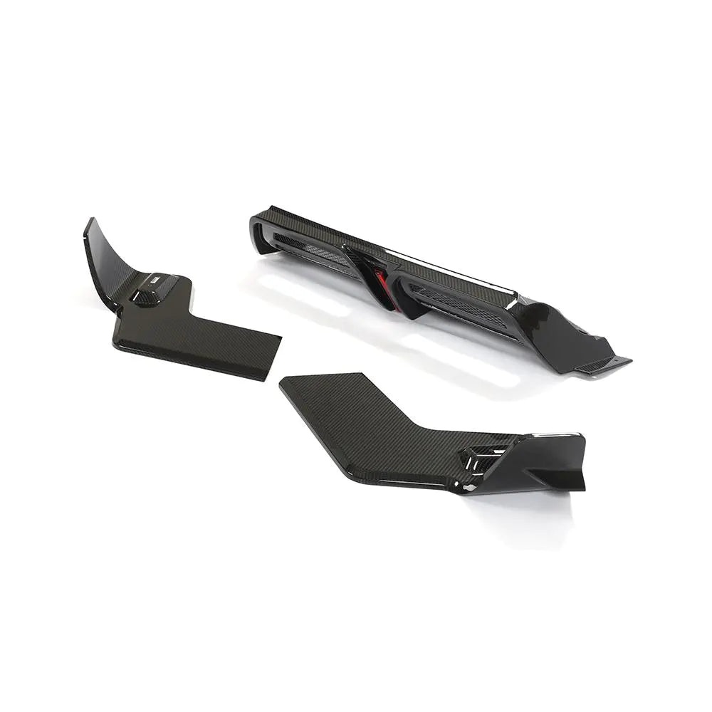 ML-WZY007-PRO Fits Porsche Macan 2022UP Dry Carbon Rear Bumper Diffuser Lip Spoiler With Light