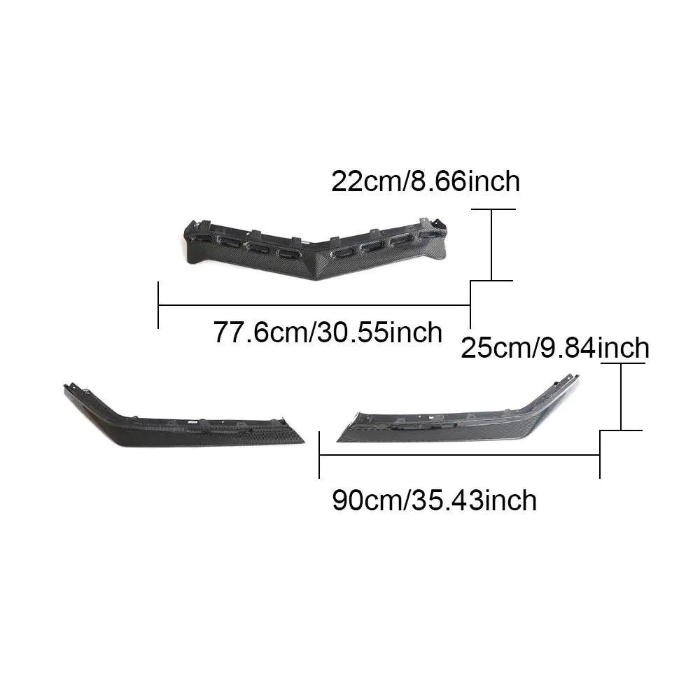 JC-HD608 CARBON FIBER Front Lip Splitter For 23-Up Corvette C8 Z06 Z07 Package Upgrade