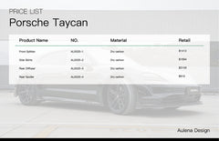Porsche Taycan Aulena Design dry carbon performance body kit