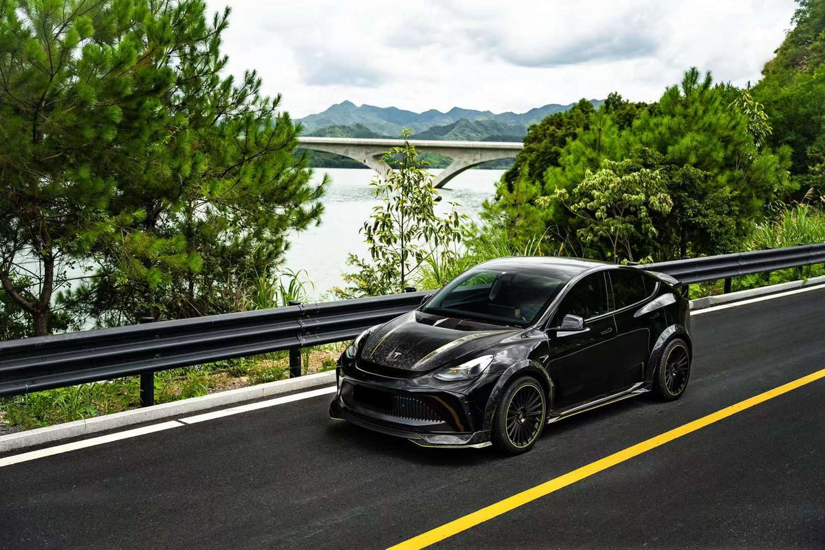 Robot "STARSHIP" Front Bumper & Splitter For Tesla Model Y / Performance