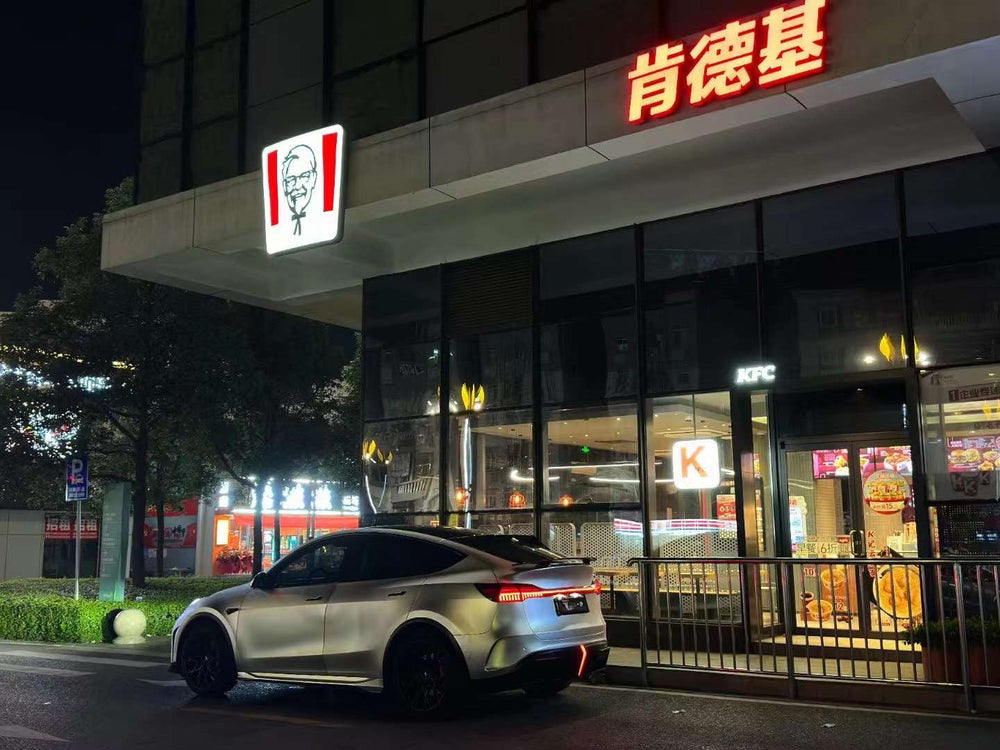 Robot "Starship" Rear Spoiler Wing For Tesla Model Y - Carbon Fiber or FRP