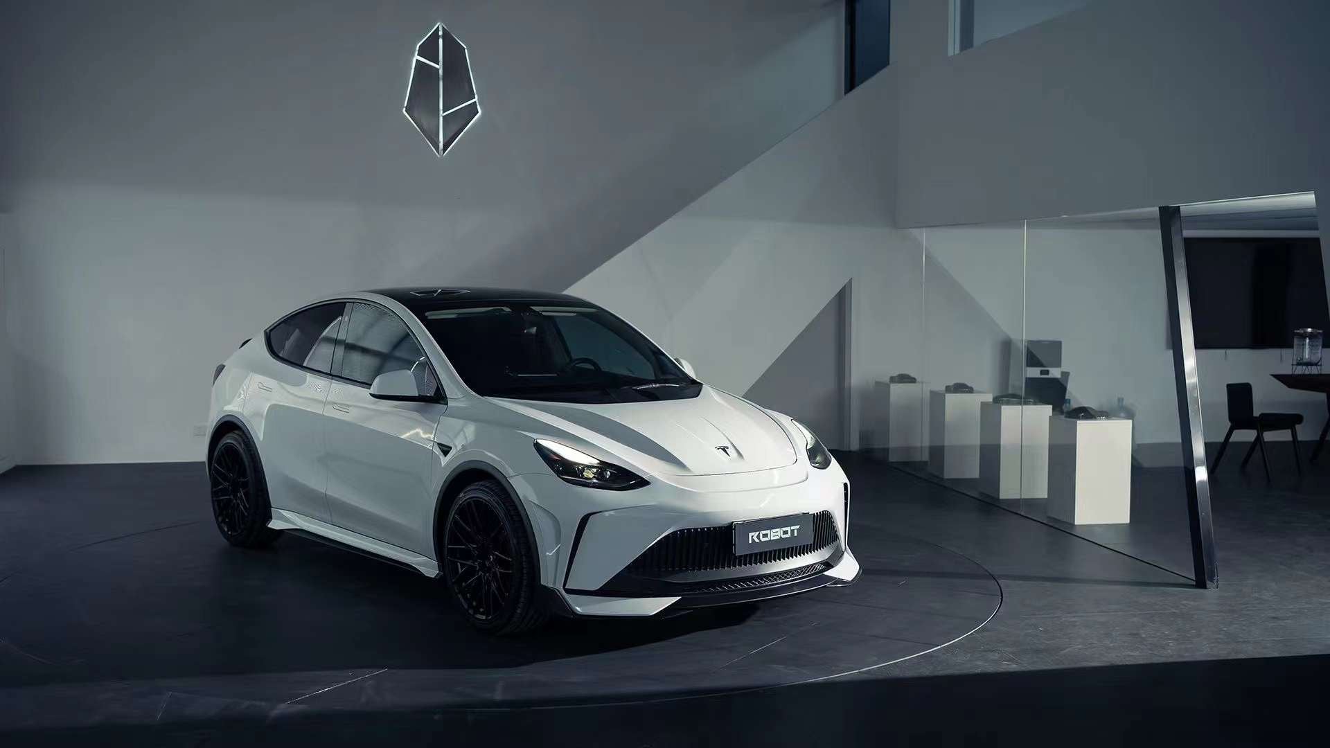 Robot "STARSHIP" Front Bumper & Splitter For Tesla Model Y / Performance