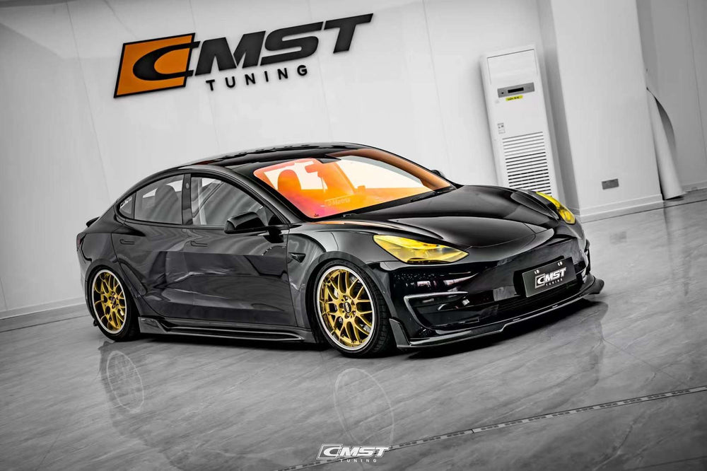New Release!!! CMST Tesla Model 3 Carbon Fiber Side Skirts Ver.4