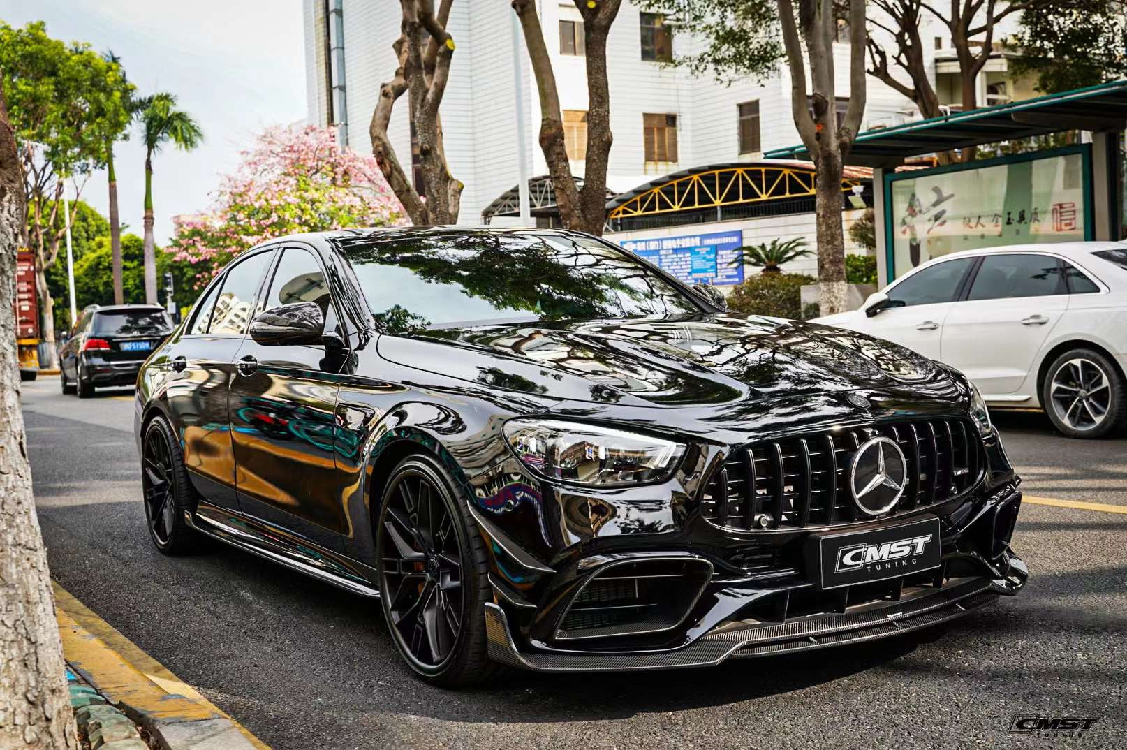 CMST Carbon Fiber Front Bumper Canards for Mercedes Benz E63 W213 2021-ON FL