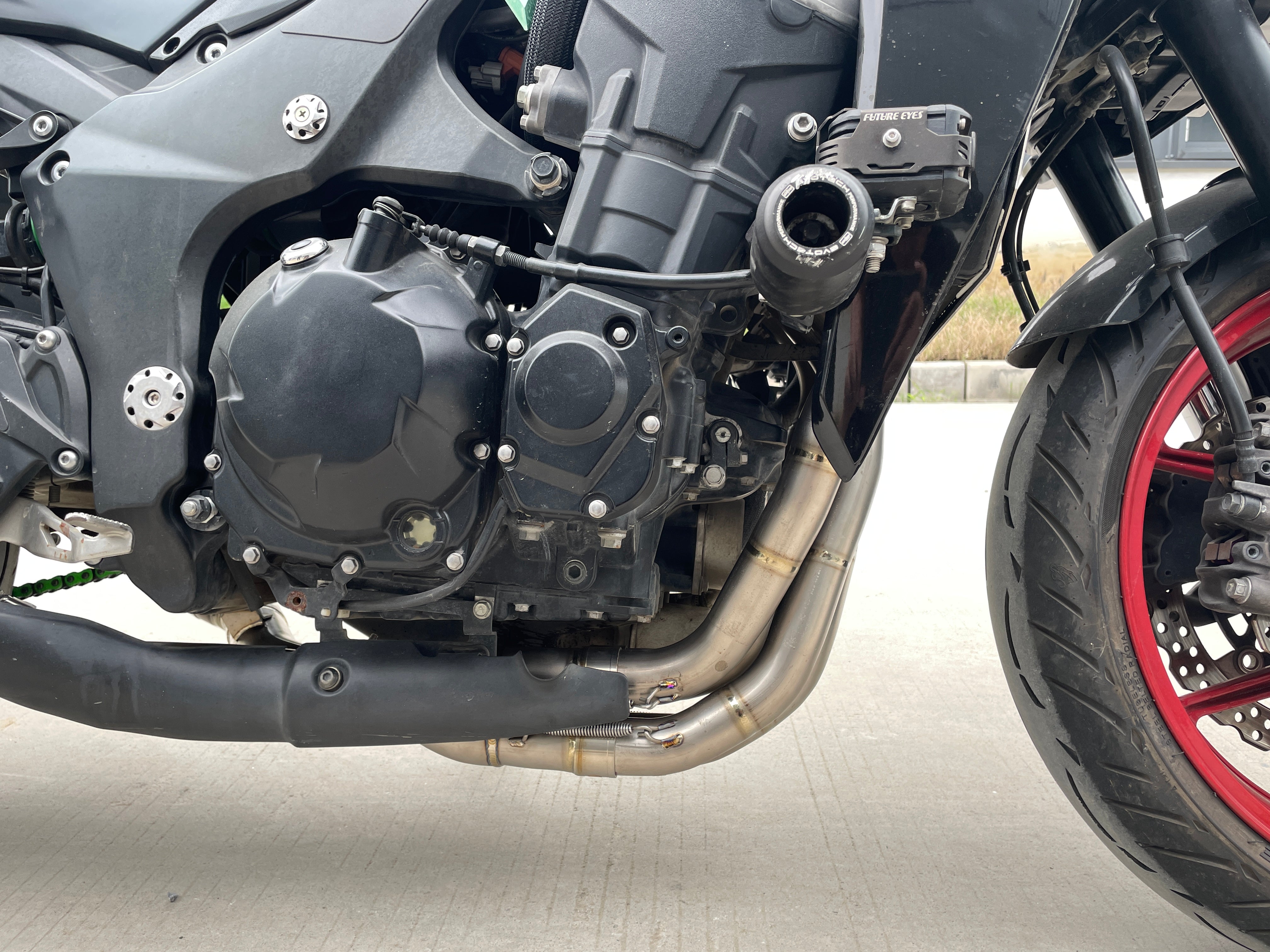 2015 Kawasaki Z1000 Titanium Exhaust -  Raw Naked Streetfighter