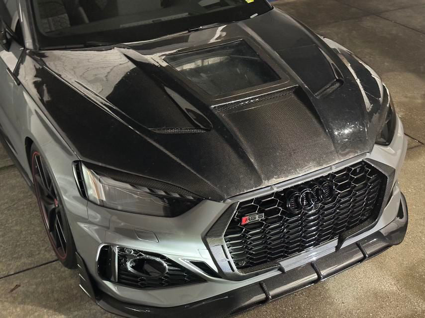 CMST Carbon Fiber Hood Bonnet Glass Transparent Clearview for Audi RS5 S5 A5 B9 B9.5 2017-ON