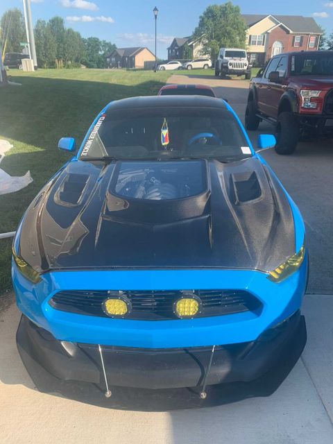 CMST Carbon Fiber Glass Transparent Hood Stage 2 ( Raised 2 inches ) for Ford Mustang S550.1 2015- 2017