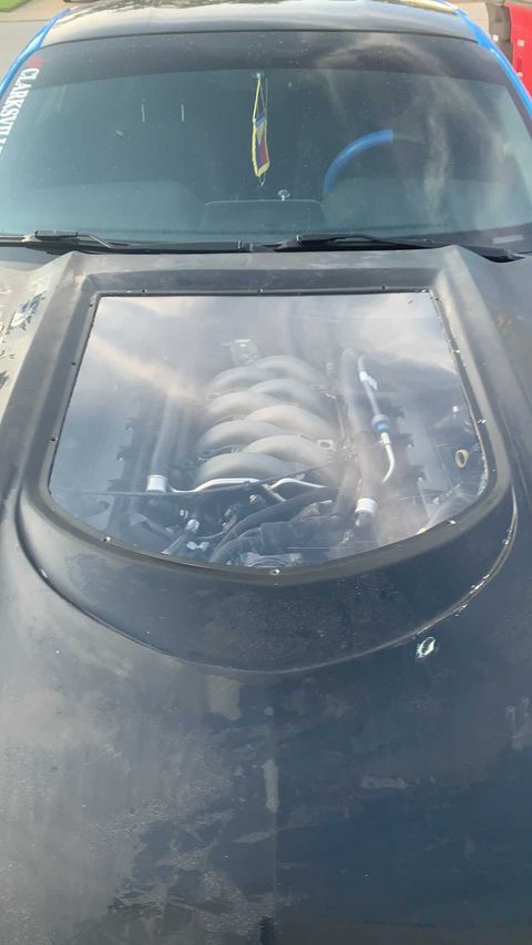 CMST Carbon Fiber Glass Transparent Hood Stage 2 ( Raised 2 inches ) for Ford Mustang S550.1 2015- 2017