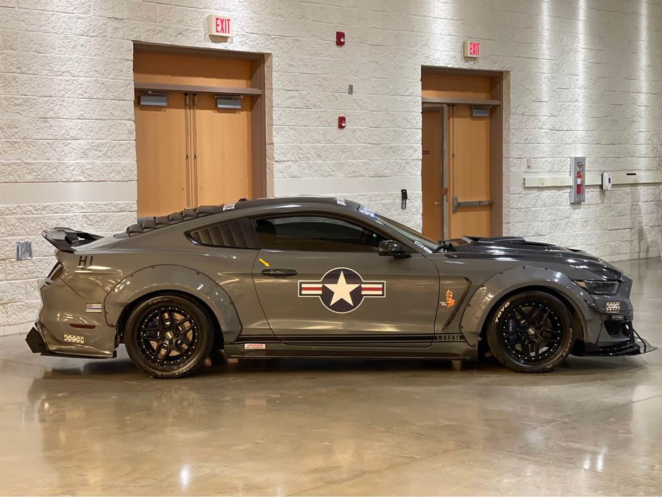 CMST Carbon Fiber Glass Transparent Hood Stage 2 ( Raised 2 inches ) for Ford Mustang S550.1 2015- 2017