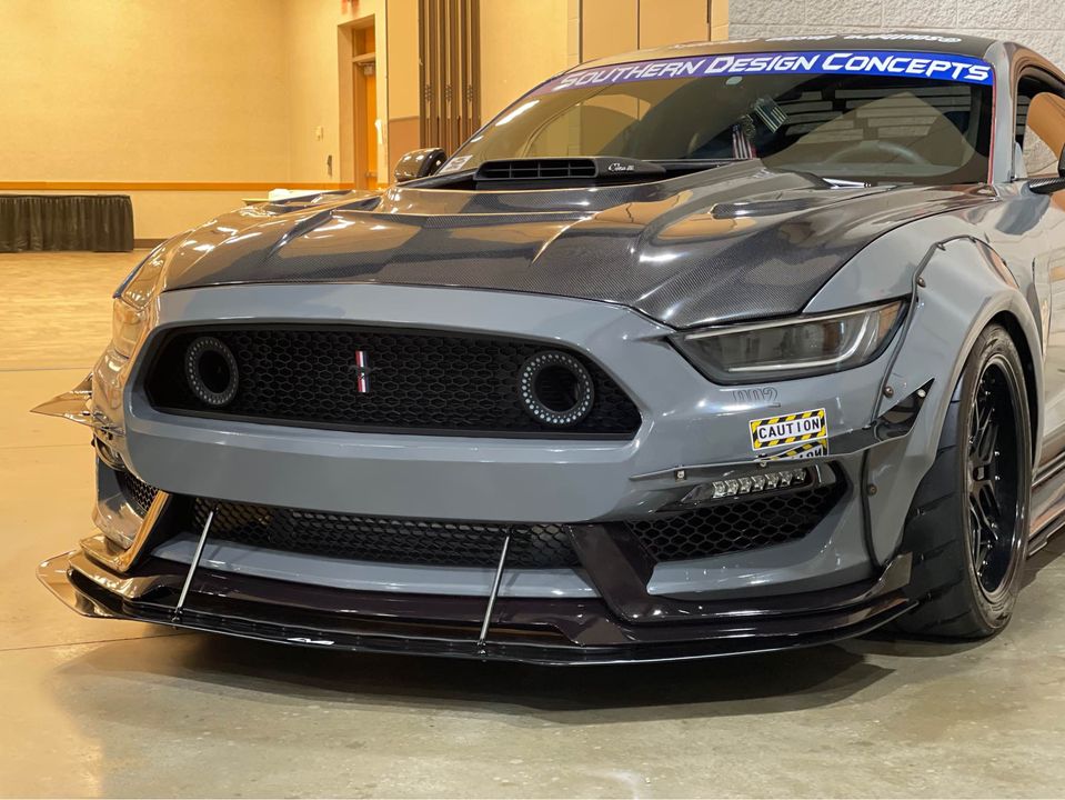 CMST Carbon Fiber Glass Transparent Hood Stage 2 ( Raised 2 inches ) for Ford Mustang S550.1 2015- 2017