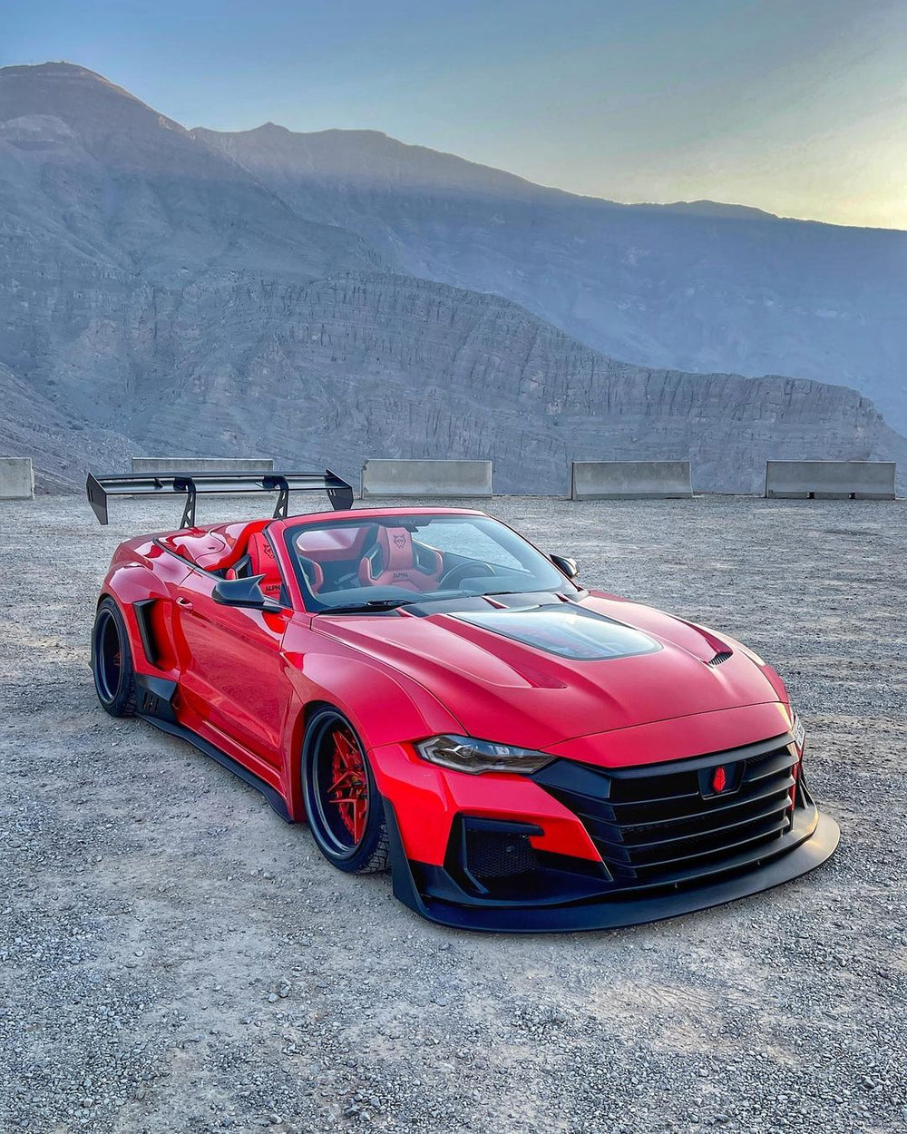 Robot "DAWN & DUSK" Tempered Glass Hood Bonnet For Ford Mustang S550 2015-ON