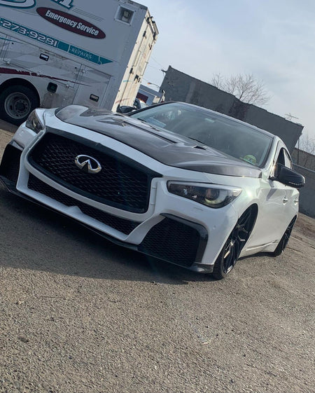 CMST Carbon Fiber Front Bumper & Front Lip for Infiniti Q50 to Project Black S Concept 2014-2022