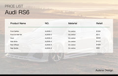 Audi RS6 Aulena Design 드라이 카본 퍼포먼스 바디 키트