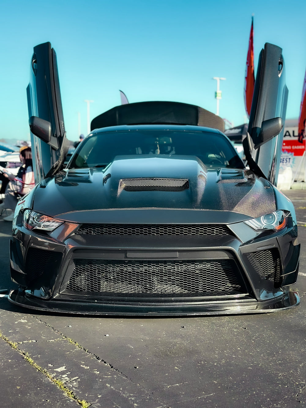 CMST Carbon Fiber Widebody Front Bumper Canards for Ford Mustang S550.2 2018 - 2022