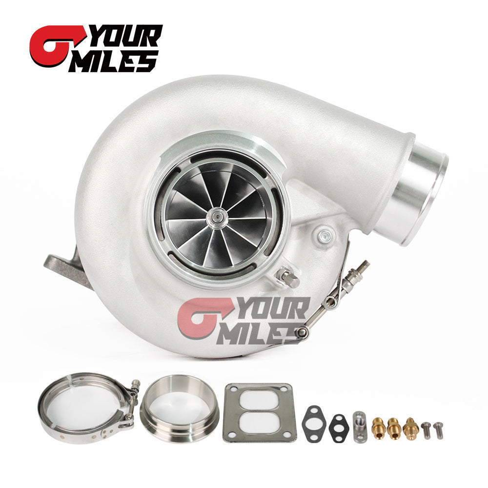 Yourmiles G42-1200 Compact Dual Ball Bearing System TurboCharger Point Milled Wheel T4 1.15/1.25 0.85/1.01/1.15/1.28 Dual V-band Housing