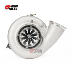 Yourmiles Reverse Rotation G42-1450 Billet Compressor Wheel Journal Bearing TurboCharger 1.01/1.15/1.28 Dual V-band Housing