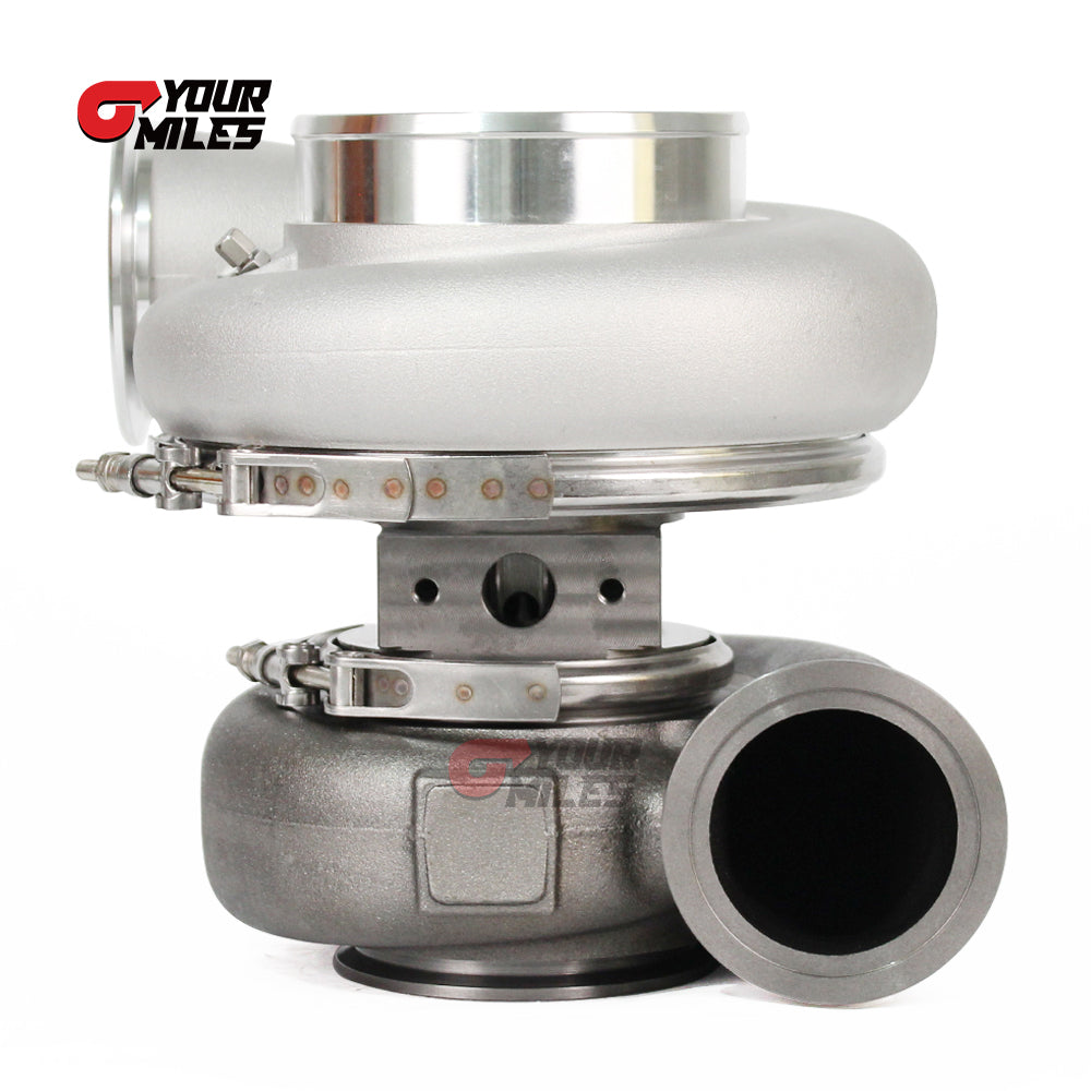 Yourmiles Reverse Rotation G42-1450 Billet Compressor Wheel Journal Bearing TurboCharger 1.01/1.15/1.28 Dual V-band Housing