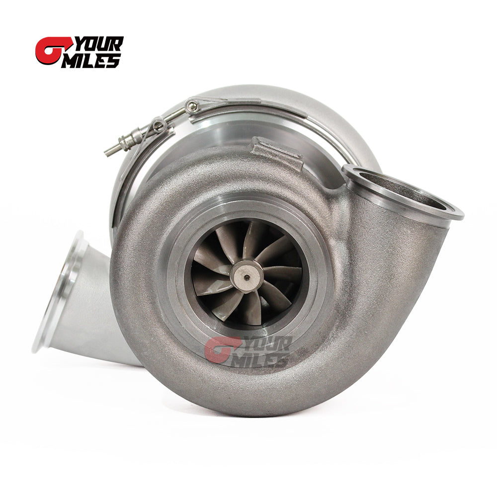 Yourmiles Reverse Rotation G42-1450 Billet Compressor Wheel Journal Bearing TurboCharger 1.01/1.15/1.28 Dual V-band Housing