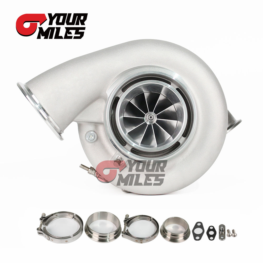 Yourmiles Reverse Rotation G42-1450 Billet Compressor Wheel Journal Bearing TurboCharger 1.01/1.15/1.28 Dual V-band Housing