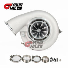 Yourmiles Reverse Rotation G42-1450 Billet Compressor Wheel Journal Bearing TurboCharger 1.01/1.15/1.28 Dual V-band Housing
