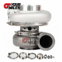 Yourmiles Reverse Rotation G42-1450 Billet Compressor Wheel Journal Bearing TurboCharger 1.01/1.15/1.28 Dual V-band Housing