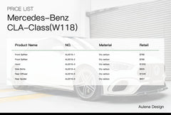 Mercedes-Benz CLA-Klasse (W118) Aulena Design Trockencarbon Performance Karosserie-Kit