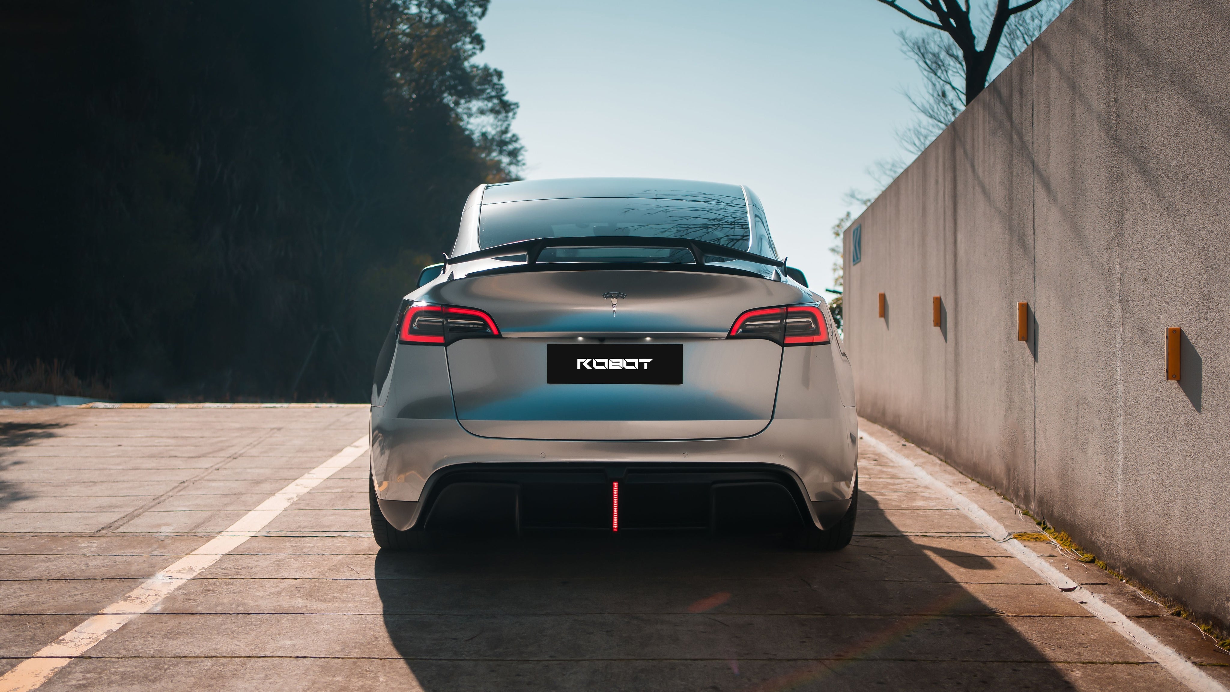 Robot "Starship" Rear Spoiler Wing For Tesla Model Y - Carbon Fiber or FRP