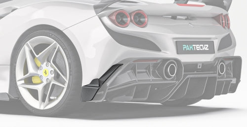 Paktechz Ferrari F8 Tributo/Spider Carbon Fiber Body Kit - Rear Side Splitter