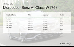 Mercedes-Benz A-Klasse (W176) Aulena Design Trockencarbon Performance Karosseriesatz