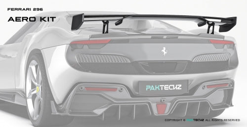 Paktechz Ferrari 296 GTB/GTS Carbon Fiber Body Kit - Rear Spoiler
