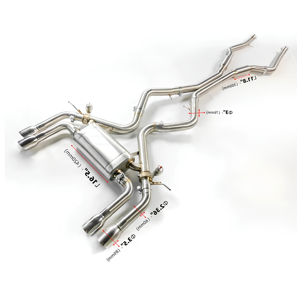 AME Valvetronic EXHAUST CATBACK For For BMW F85 X5M F86 X6M S63 4.4T 12~19 muffler exhaust pipes