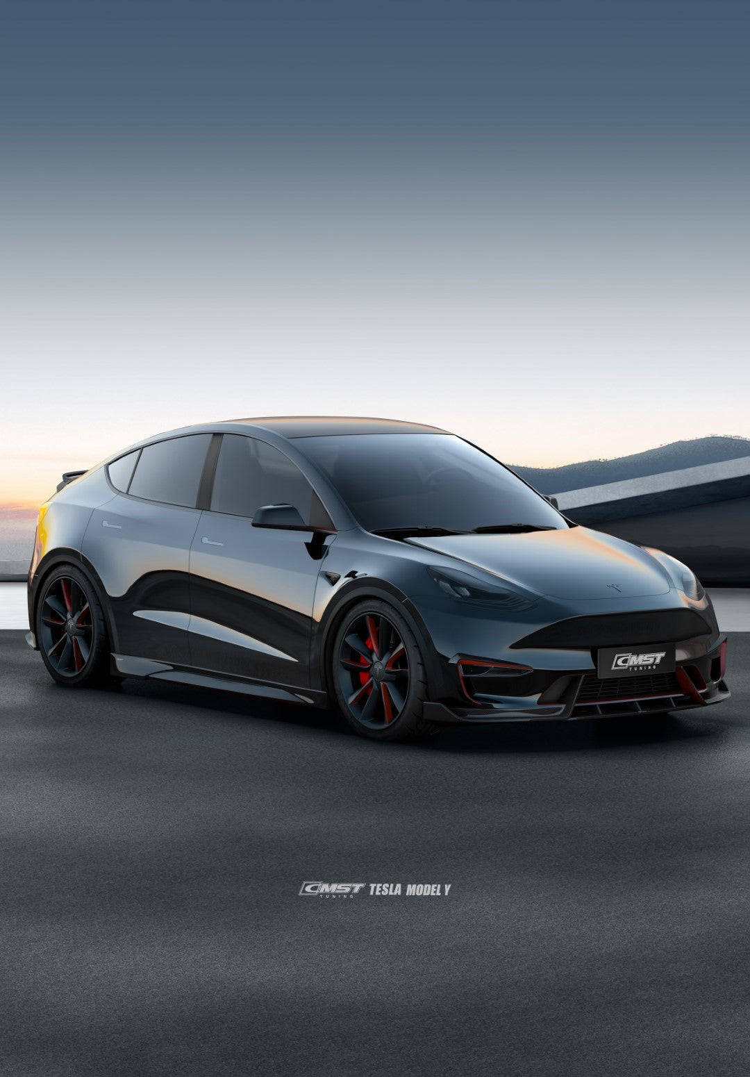 CMST Carbon Fiber Front Lip Ver.4 for Tesla Model Y