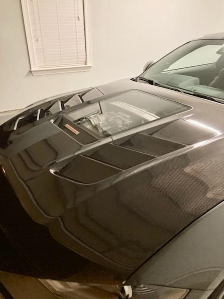 CMST Glass Transparent Hood for Ford Mustang S550.2 2018-2022