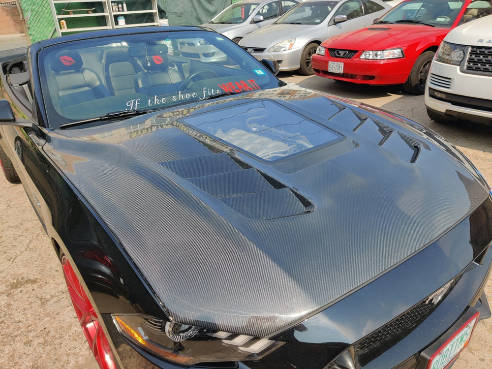 CMST Glass Transparent Hood for Ford Mustang S550.2 2018-2022