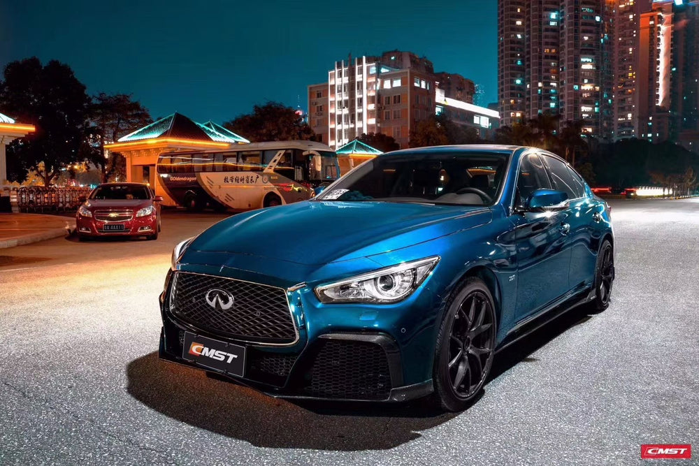 CMST Carbon Fiber Front Bumper & Front Lip for Infiniti Q50 to Project Black S Concept 2014-2022