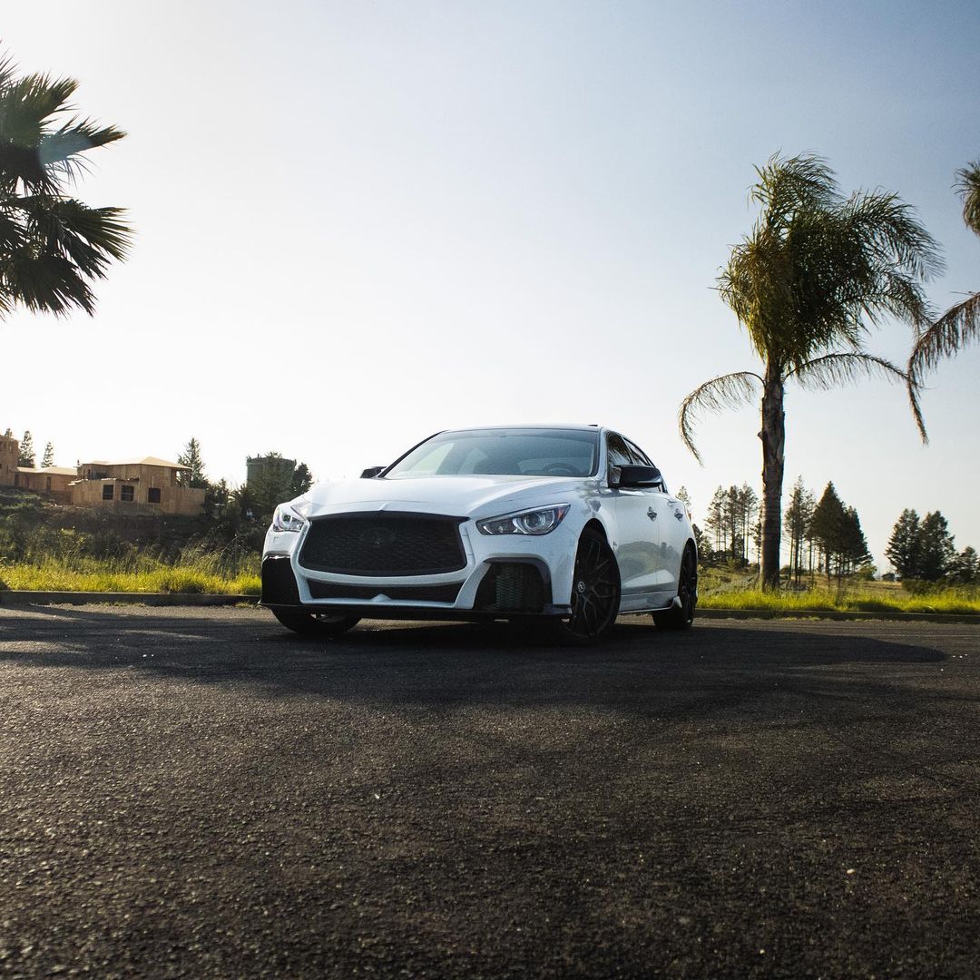 CMST Carbon Fiber Front Bumper & Front Lip for Infiniti Q50 to Project Black S Concept 2014-2022