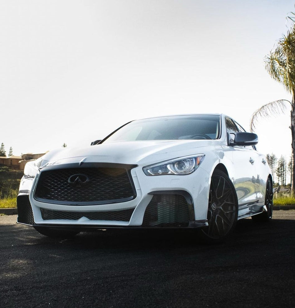 CMST Carbon Fiber Front Bumper & Front Lip for Infiniti Q50 to Project Black S Concept 2014-2022