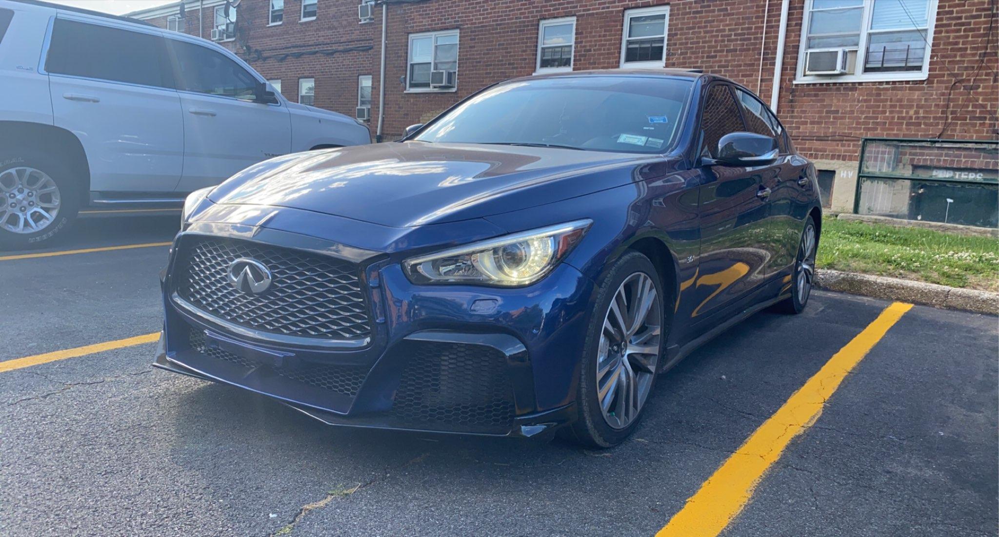 CMST Carbon Fiber Front Bumper & Front Lip for Infiniti Q50 to Project Black S Concept 2014-2022