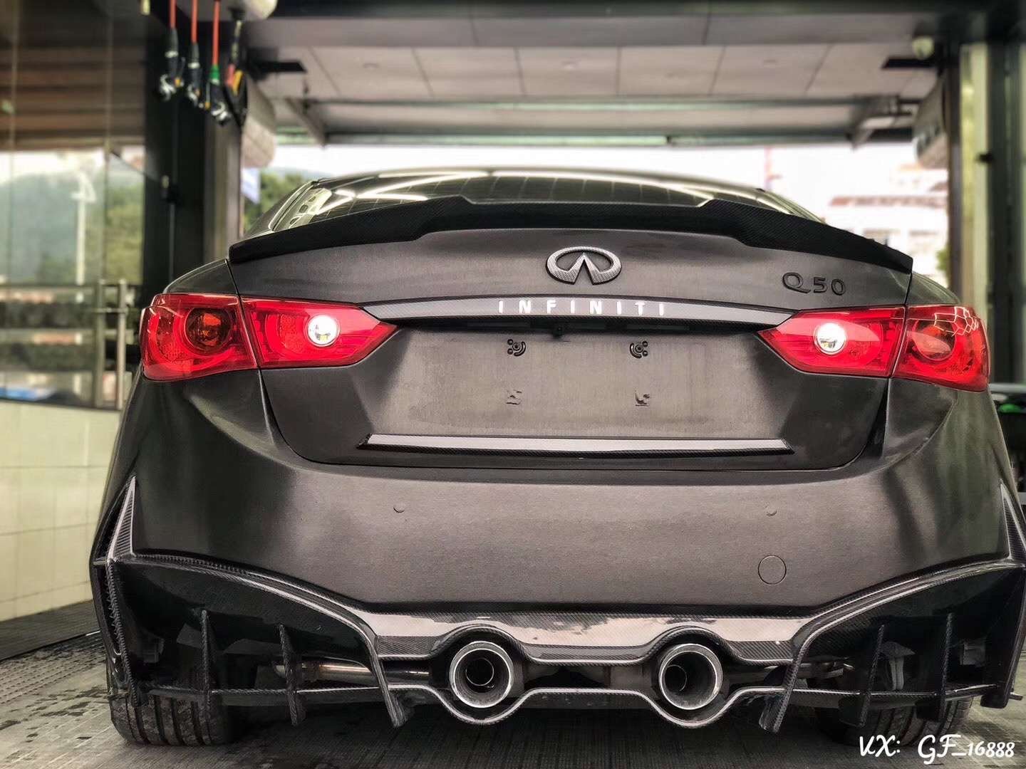 CMST Carbon Fiber Rear Bumper & Diffuser for Infiniti Q50 to Project Black S Concept 2014-2022