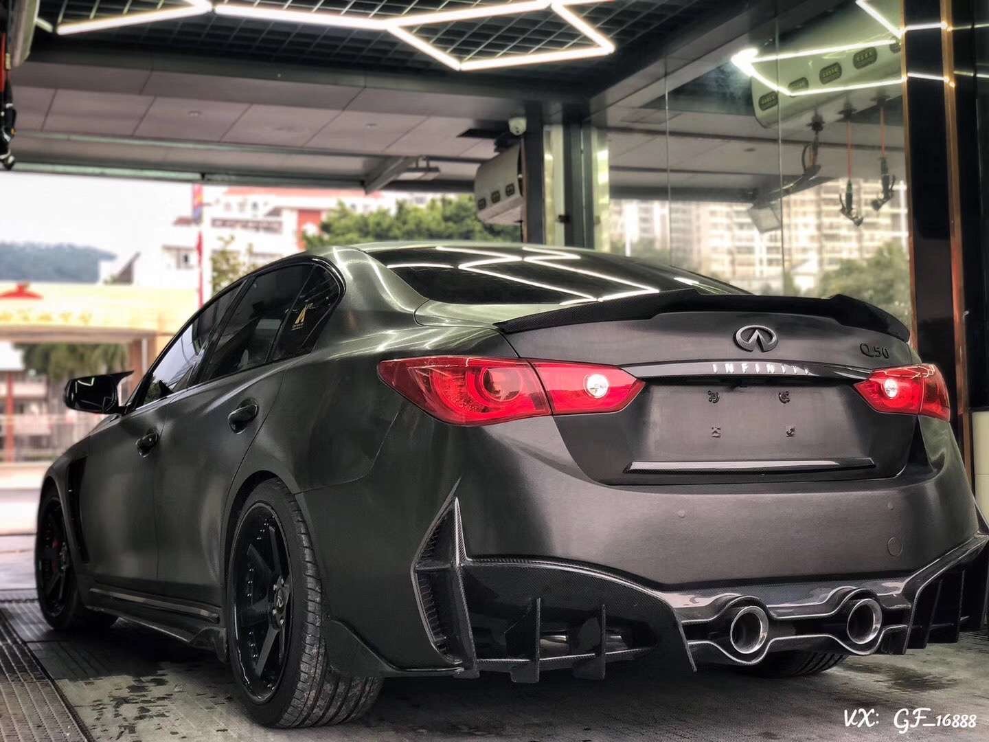 CMST Carbon Fiber Rear Bumper & Diffuser for Infiniti Q50 to Project Black S Concept 2014-2022