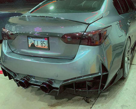 CMST Carbon Fiber Rear Bumper & Diffuser for Infiniti Q50 to Project Black S Concept 2014-2022