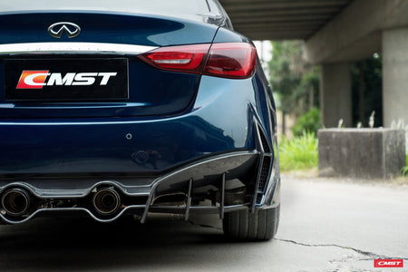 CMST Carbon Fiber Rear Bumper & Diffuser for Infiniti Q50 to Project Black S Concept 2014-2022