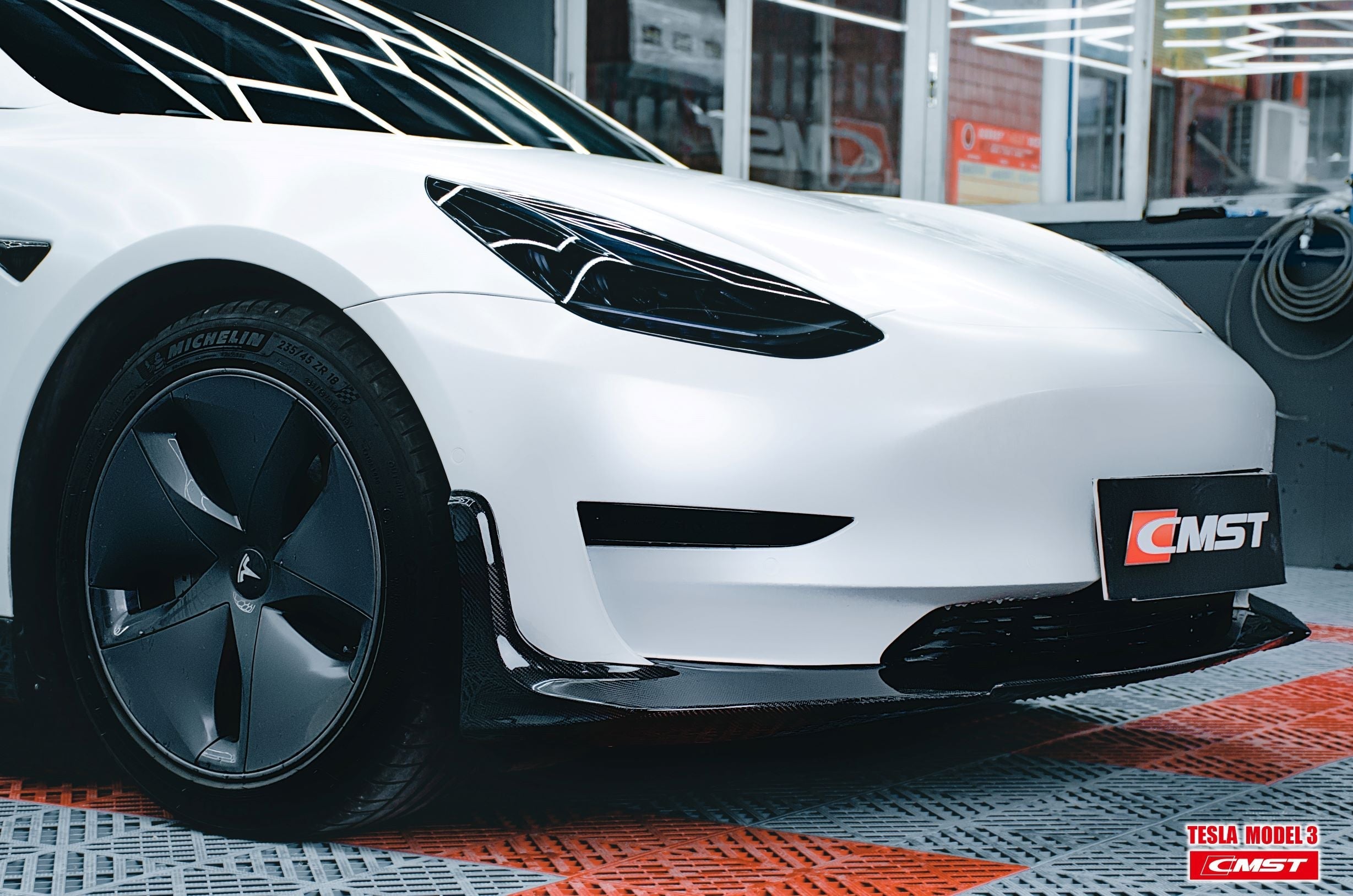 New Release!!! CMST Tesla Model 3 Carbon Fiber Front Lip Ver.4