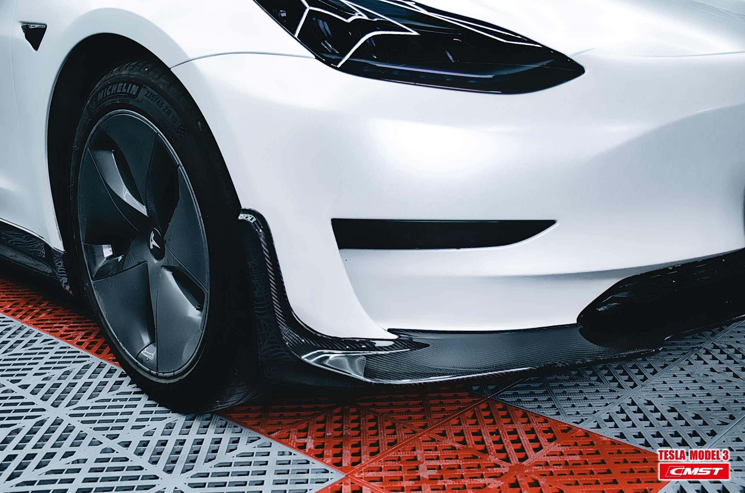 New Release!!! CMST Tesla Model 3 Carbon Fiber Front Lip Ver.4