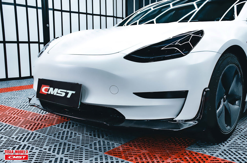 New Release!!! CMST Tesla Model 3 Carbon Fiber Front Lip Ver.4